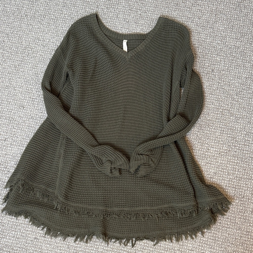 Wishlist Olive Green Crew Neck Sweater